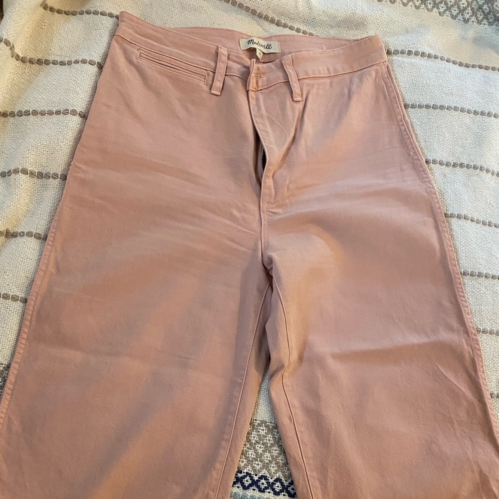 Madewell Emmett Wide Leg Crop Pants High Rise Pink 29